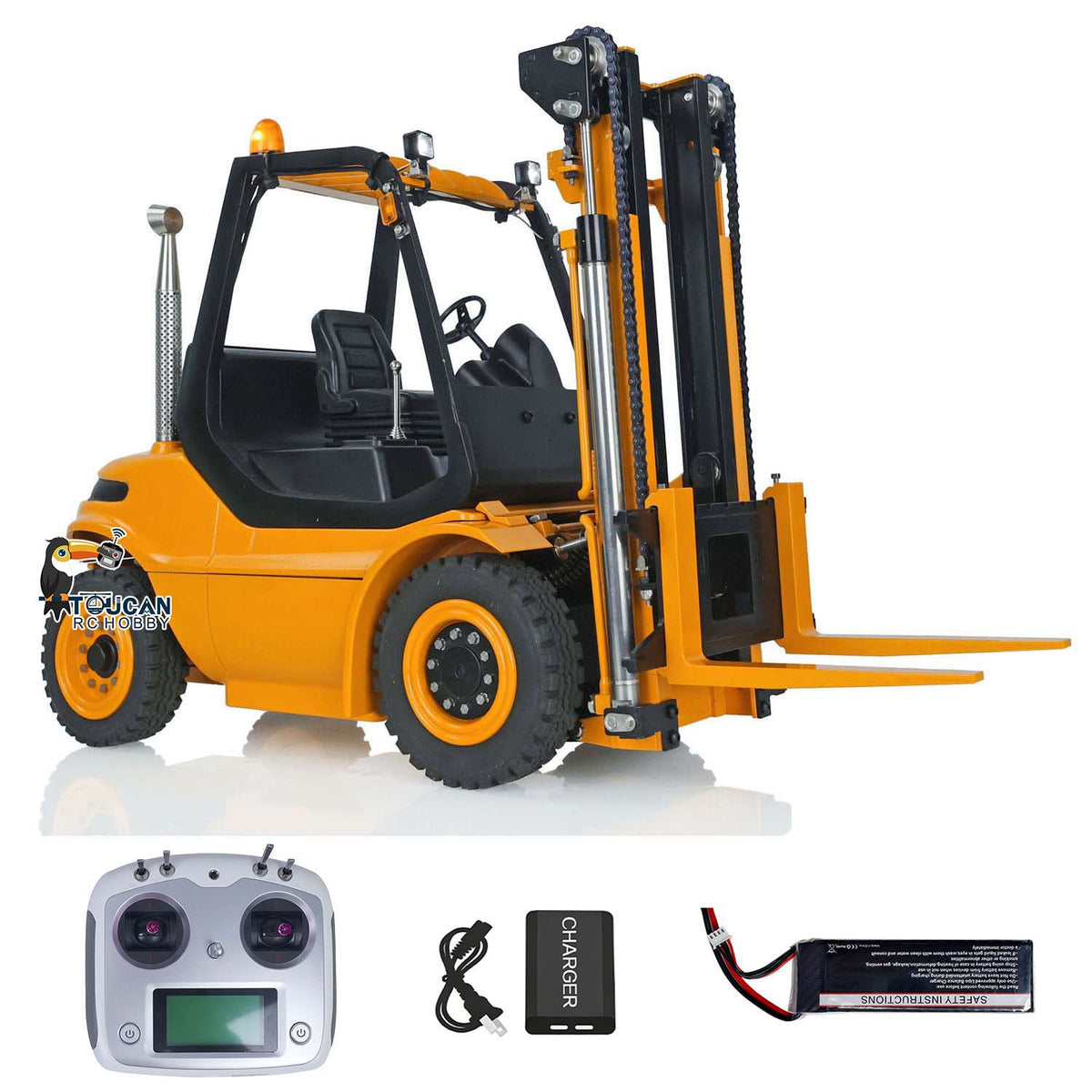 TOUCAN RC HOBBY 1/14 Metal LESU Assembled and Painted RC RTR Model forklift Truck Light Sound Motor Servo ESC Flysky FS Transmitter Receiver