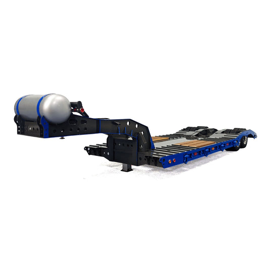 TOUCAN RC HOBBY 10.6 Inches Width Metal 2-Axle Gooseneck Low Flatbed Trailer for 1/14 TAMIYA Radio Controlled Tractor Truck DIY RC Model Car