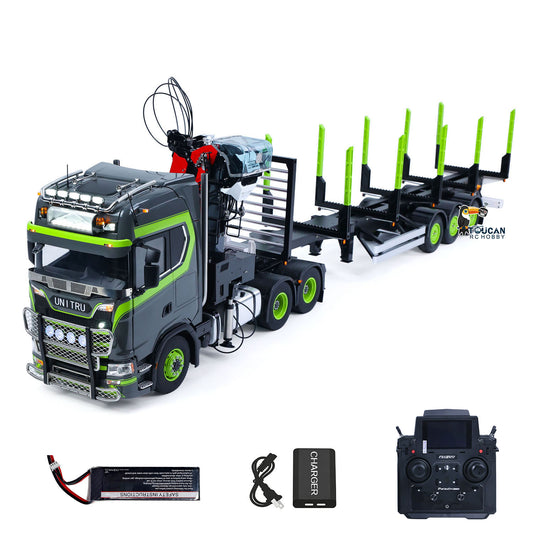 In Stock Toucan Assembled 6X6 Metal Chassis 1/14 RC Tractor Truck 770S Hydraulic Crane Logging Trailer PL18EV Lite