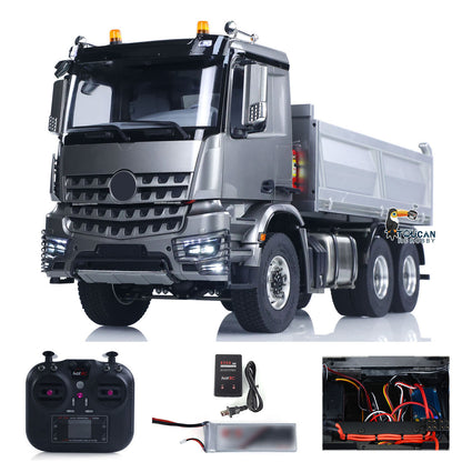Schnelles freies Verschiffen Metall-Chassis-Modell RTR 1/14 RC Hydraulischer Dumper 2-Gang-Fernbedienung Kipper Auto 3 Achsen KEINE Sperrdifferentialachse Radiobatterie