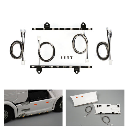 Kunststoff-Seitenschwellerleuchte, 3–7 V, LED-Warnleuchte für 1/14 DIY Tamiya Fernbedienung Traktor-LKW-Modell 770S 6x4 56368 Autoteile