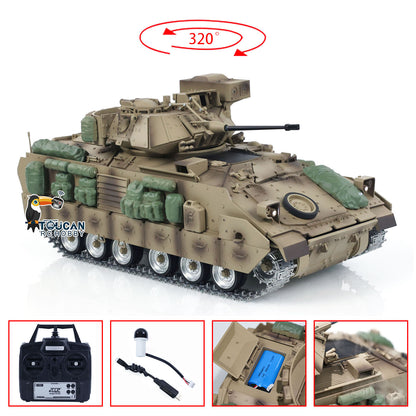 TD 1/16 Militär-RC-Panzer M2A2 Funkgesteuerte Panzer-Kampffahrzeuge Bradley Metallketten lackiert und montiert 44 * 20,8 * 20 cm