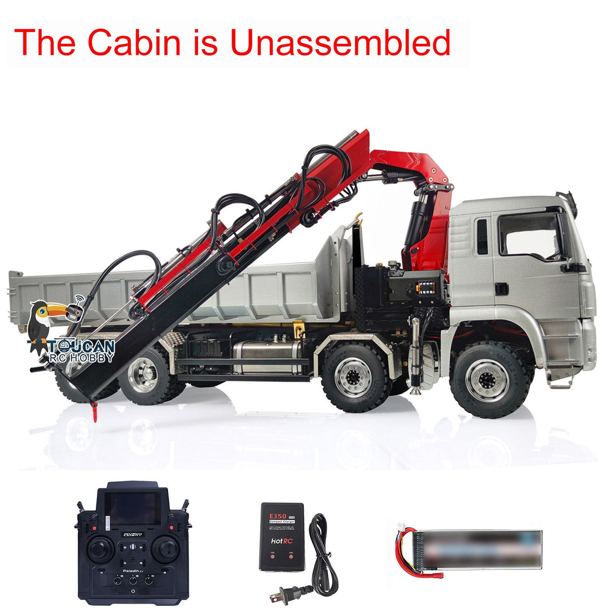 TOUCAN RC HOBBY LESU 1/14 8x8 Radio Controlled Metal Roll on/off Hydraulic Truck A0014 Crane Dumper Tipper Reversing Valve Motor Servo ESC DIY Car Model