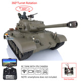 2.4GHz Henglong FPV 1/16 Scale TK7.0 Plastic Version M26 Ready To Run Remote Controlled Tank Model 3838 360 Turret Steel Gearbox