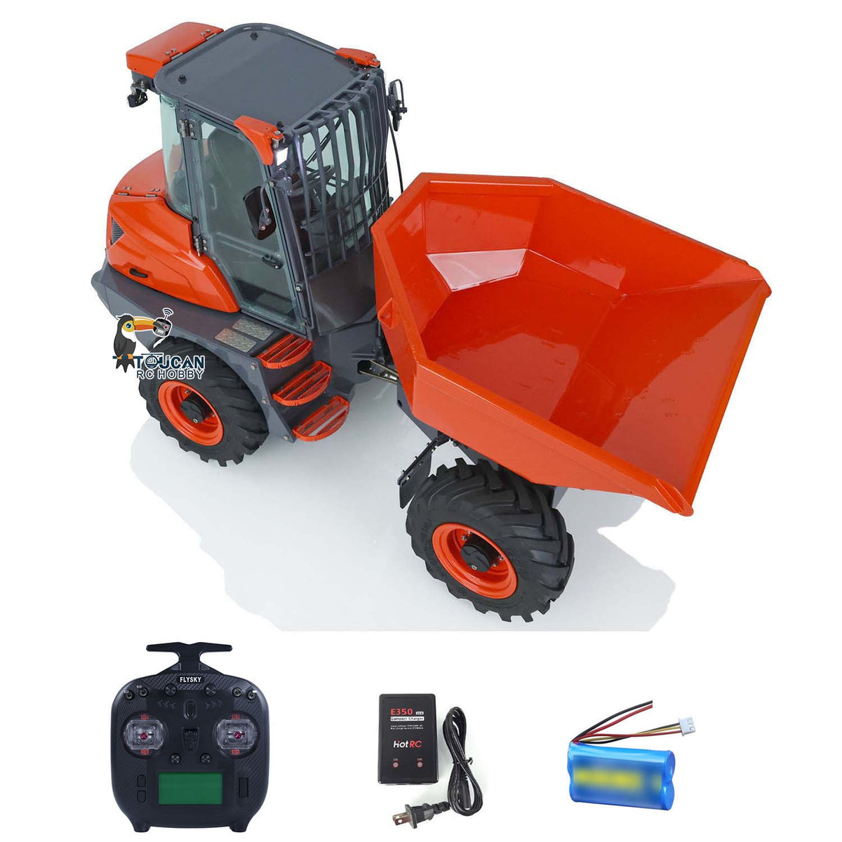 TOUCAN RC HOBBY LESU 1/14 Metal Painted RC Remote Controlled Hydraulic Articulated Dumpers AOUE 6MDX Ready To Run Motor ESC Light System