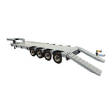 Metal 4Axles Gooseneck Lowboy Trailer Manual Tailboard for 1/14 Remote Control Tractor Truck 770S RC Lorry Vehicle Model