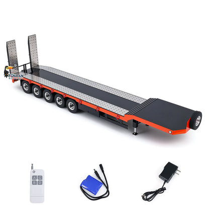 TOUCAN RC HOBBY 1:14 5-axle Metal Trailer Electric Tailgate Legs for RC Tractor Car Trucks Model
