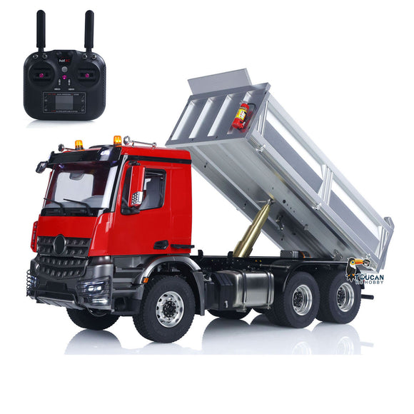 6*6 Metal Chassis 1/14 RC Hydraulic Dumper 3348 2025T 2Speed Gearbox Radio Controlled Tipper Model Differential Axle Light Sound