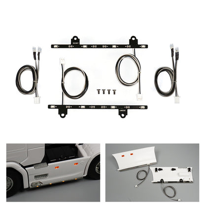 Kunststoff-Seitenschwellerleuchte, 3–7 V, LED-Warnleuchte für 1/14 DIY Tamiya Fernbedienung Traktor-LKW-Modell 770S 6x4 56368 Autoteile