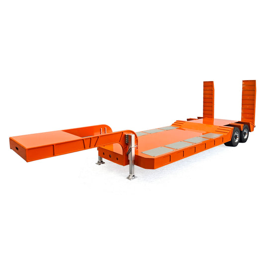 2 Axles Metal Heavy Duty Flatbed Transport Trailer Semi Trailers Spring Support Legs Tail Plate for 1/14 DIY Tamiya Remote Control Tractor Truck