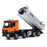 HUINA 1/14 Metal Remote Control Dump Truck 1536-1 8X8 Electric Lifting RC Tipper Finished Model RTR Light Sound Effects Battery