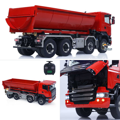 Metall 1/14 Fernbedienung Hydraulische Dump Lkw SC 770S 8X8 RC Volle Kipper Differential Sperre Lichter Sounds FlySky ST8 Radio