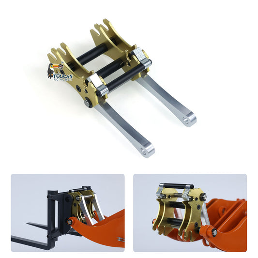 Manuelle Schnellwechslergabel aus Metall für JDModel JDM-198 ZW370 RC-Hydraulikladermodell DIY Funkgesteuertes Baufahrzeug