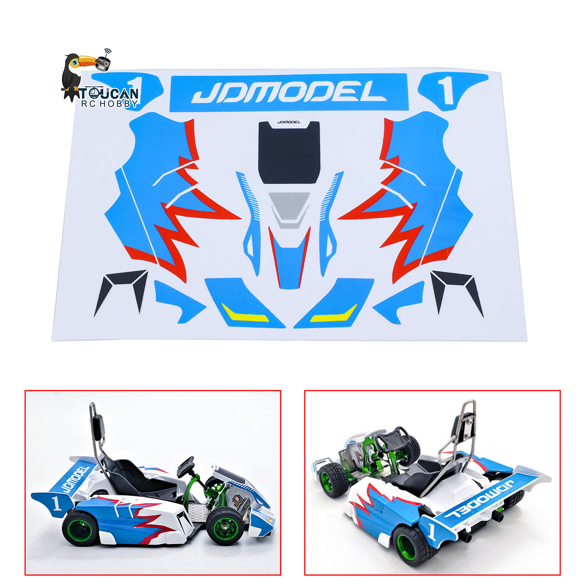 TOUCAN RC HOBBY Kart Sticker Set 298B4 for JDM 298B 1/10 Semi Metal 4x2 Remote Control Racing Car Durable Decoration Unlimited Retrofit Model