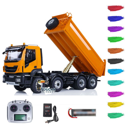 TOUCAN RC HOBBY 1/14 LESU 8X8 Metal RC Hydraulic Dump Truck Remote Control Tipper Dumper Simulation Car Hobby Model DIY 20150731 PNP/RTR
