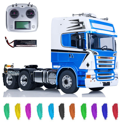TOUCAN RC HOBBY Painted 1/14 RC Tractor Truck Assembled 6x6 Metal Chassis RTR Remote Control Car DIY Models Lights Sounds