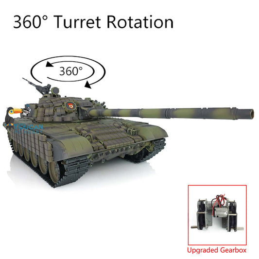 TOUCAN RC HOBBY Heng Long 1/16 TK7.0 Plastic Soviet T72 RTR RC Tank 3939 with Steel Gearbox Armor 360 Degree Turret BB Infrared Combat Smoke