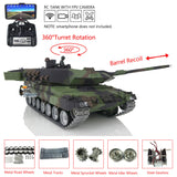 1/16 Scale TK7.0 Customized Ver Henglong Leopard2A6 RC RTR Tank 3889 Metal Tracks FPV Recoil Barrel 360 Turret Smoke Sound