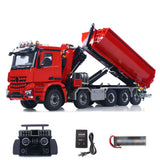 1/14 10x10 Remote Control Hydraulic Crane Dump Truck RC Full Dumper Rear Axle Lifting HobbyWing Brushed Motor 9CH Steel Valve