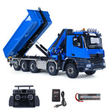 Toucanhobby 1/14 10*10 Metal RC Hydraulic Roll On/Off Dump Truck 9-Way Reversing Valve Rear Axle Steering for Construction Vehicle Enthusiasts