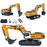 Fast Free Shipping 1/50 Electric RC Excavator K970 Remote Control Digger Construction Car Metal Bucket Tracks Lights Sounds Finished Model Toys