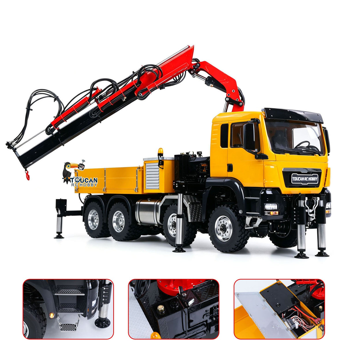TOUCAN RC HOBBY Big Discount! LESU 3363 1/14 8X8/6X6 Metal RC Hydraulic Crane Dumper Truck Axles Differential Locks 7CH Valve 6 Outriggers 3-speed Gearbox Light Sound for Adult
