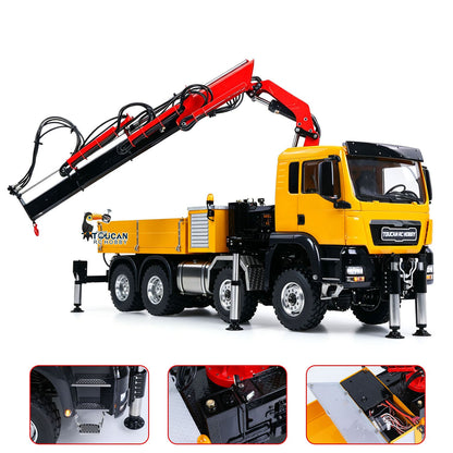 TOUCAN RC HOBBY Big Discount! LESU 3363 1/14 8X8/6X6 Metal RC Hydraulic Crane Dumper Truck Axles Differential Locks 7CH Valve 6 Outriggers 3-speed Gearbox Light Sound for Adult
