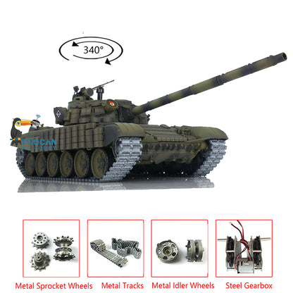 2,4 GHz Henglong Fernbedienung Ready To Run Maßstab 1/16 TK7.0 BB IR T72 Tank 3939 Metallketten Kettenräder Leiträder Rauch Sound