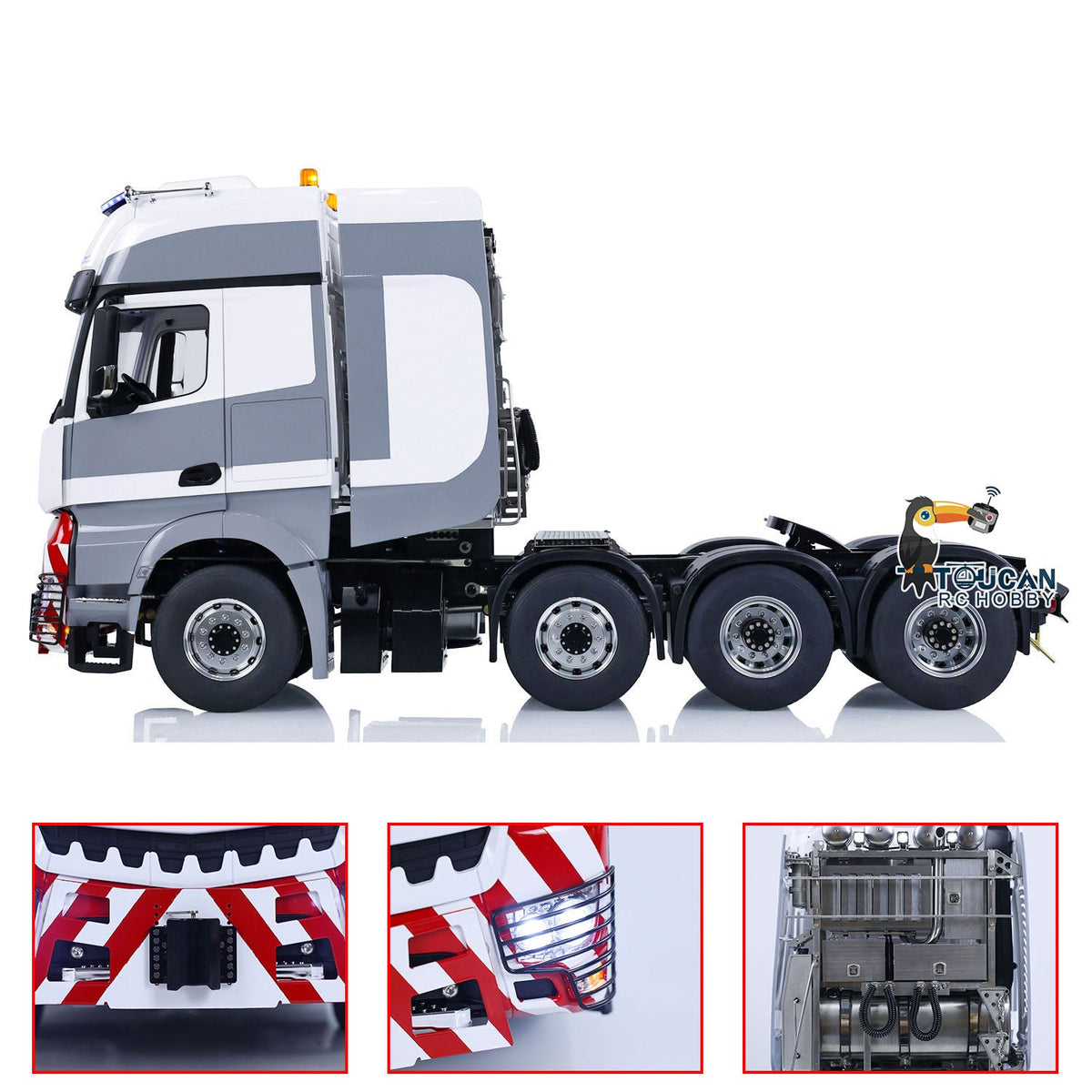 TOUCAN RC HOBBY  Metal Chassis 8x8 RC Tractor Truck 1/14 Radio Control Cars Smoke Unit Sound