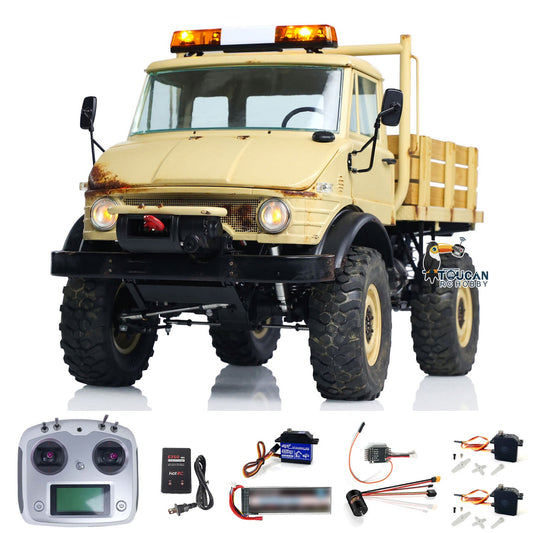 TOUCAN RC HOBBY LESU UM406 1/10 Metal RC Off-Road Vehicle 2-Speed Transmission Winch Alloy Wheel Hubs Sound Light System FS I6S Controller for Outdoor Hobbyists