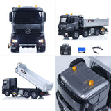 Fast  Free Shipping HUINA 1/14 Remote Control Dump Truck 12CH RC Tipper Finished Model Toy Gift RTR Light Sound Effects Radio USB Charging Cable