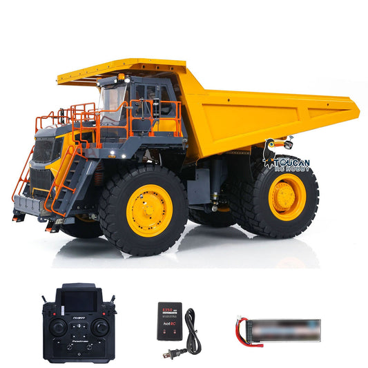 TOUCAN RC HOBBY LESU Aoue R100E 1/16 Heavy Metal Hydraulic Mining Truck A0003 Dumper RC Mine Truck  Model Motor ESC Servo Light System Model DIY