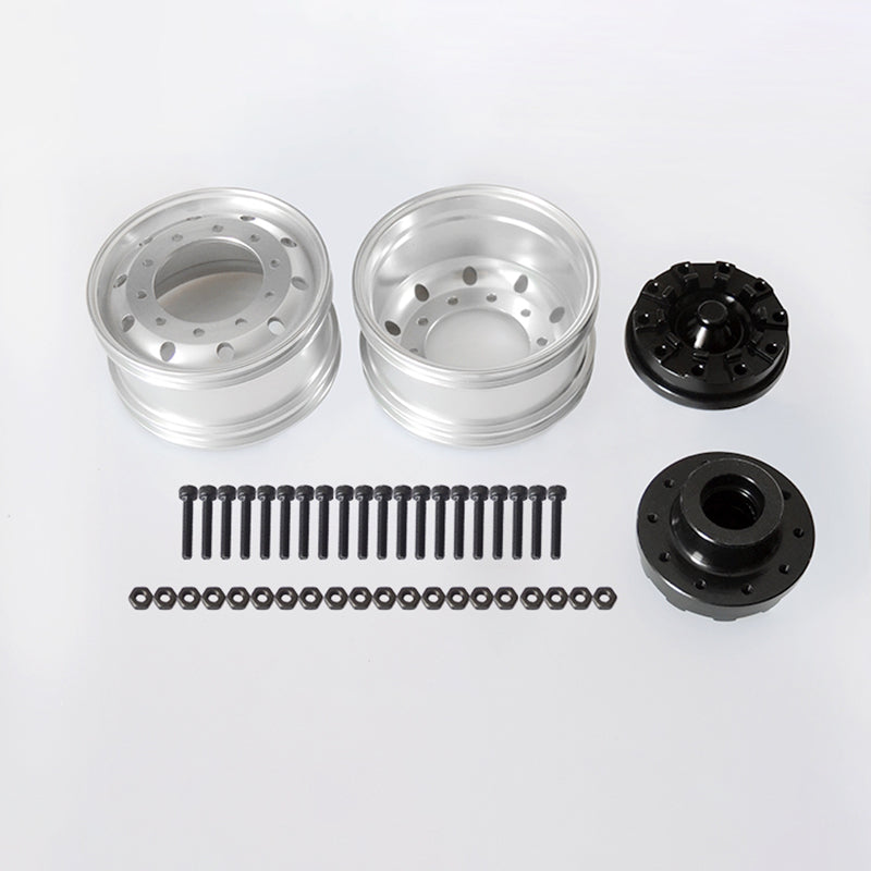 TOUCAN RC HOBBY JDM Metal Rear/Front Wheelhub/Guard Rim for 1/14 RC Tractor Truck DIY Model Radio Control Engineering Vehicle Events