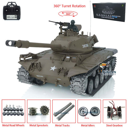 Henglong 1/16 TK7.0 USA Walker Bulldog 3839 RTR RC Tank 360 Degrees Turret Infrared System BB Smoke Metal Sprockets Wheels Gearbox Tracks