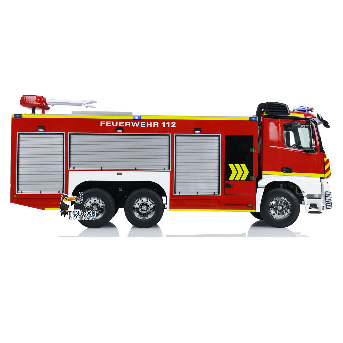 5. 1/14 RC Fire Truck 6x6 Differential Lock Axles YLL PS011 Top Down View  
