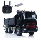 MD 6X6 Dumper Metal 1/14 Hydraulic Dump Truck with 2-Speed Gearbox and HotRC 10CH Radio including Lights Sound Battery Charger without Locking Differential