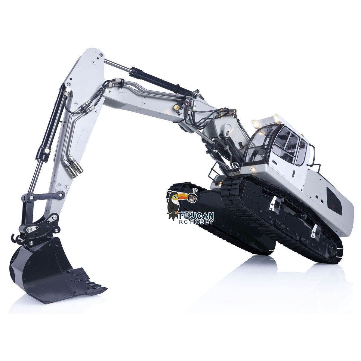 MTM 946-3 Metal 1/14 Excavator Hydraulic Crawler with 6-Way Valve and 4MPa Pump including T12D Radio and 3 Buckets plus Ripper without Battery