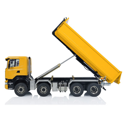 5. 1/14 Scale 8x8 RC Tipper TH-X SC-G88 U-Bucket Dumping Position Left Angle  
