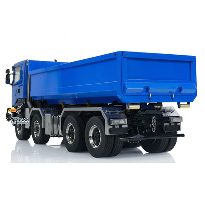 5. 1/14 Scale 8x8 RC Tipper TH-X SC-G88 U-Bucket Dumping Position Blue Left Angle
