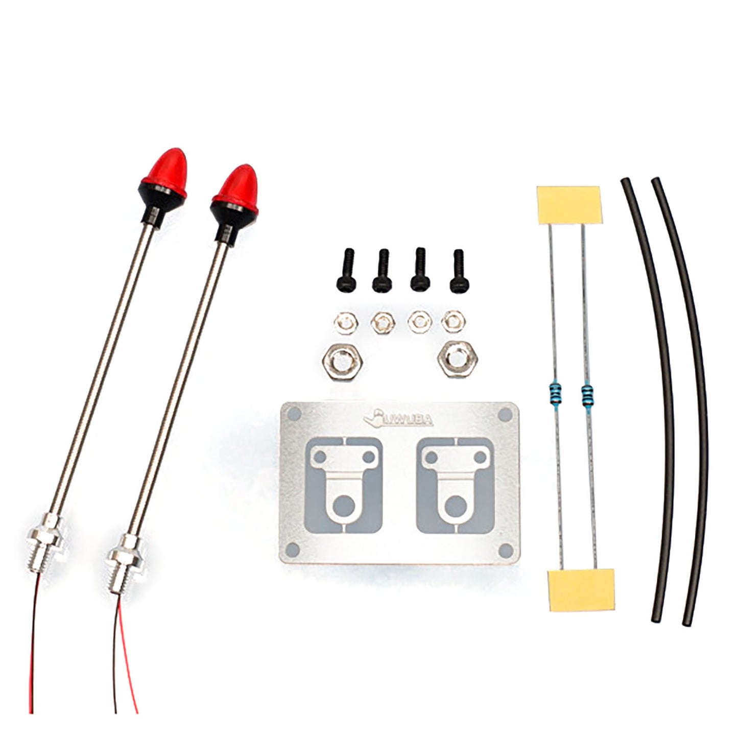 1 Paar LED-Kunststoff-Markierungsleuchte, Seitenwarnleuchte, 2,2 V – 3 V, für DIY Tamiya 1/14 RC Traktor-LKW-Modell, Bulldozer, Kipper, Autoteile