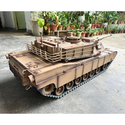 Henglong 2.4G 1/8 Full Metal USA Abrams M1A2 RTR RC Tank 3918 Model BB IR Smoke 360 Degrees Turret Barrel Recoil Sound Light