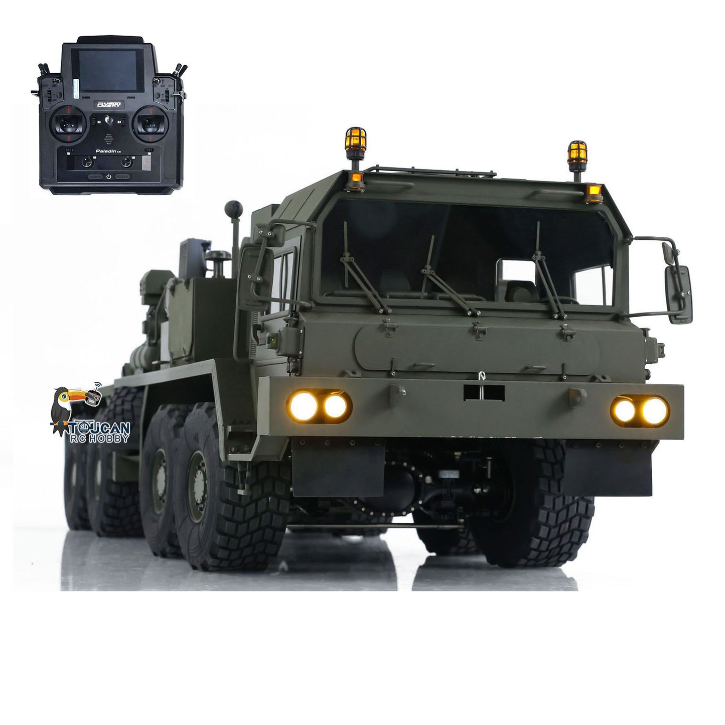 1/14 RC Sattelzugmaschine SLT56 8x8 Vollmetall Ferngesteuertes Militär Transportauto 3-Gang Getriebe Differentialsperre Achsen