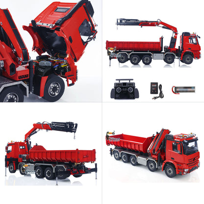 Toucanhobby 1/14 10*10 Metal RC Hydraulic Roll 0n Off Dumper 3 Speed Transmission Rear Axle Steering 9-way Reversing Valve Model