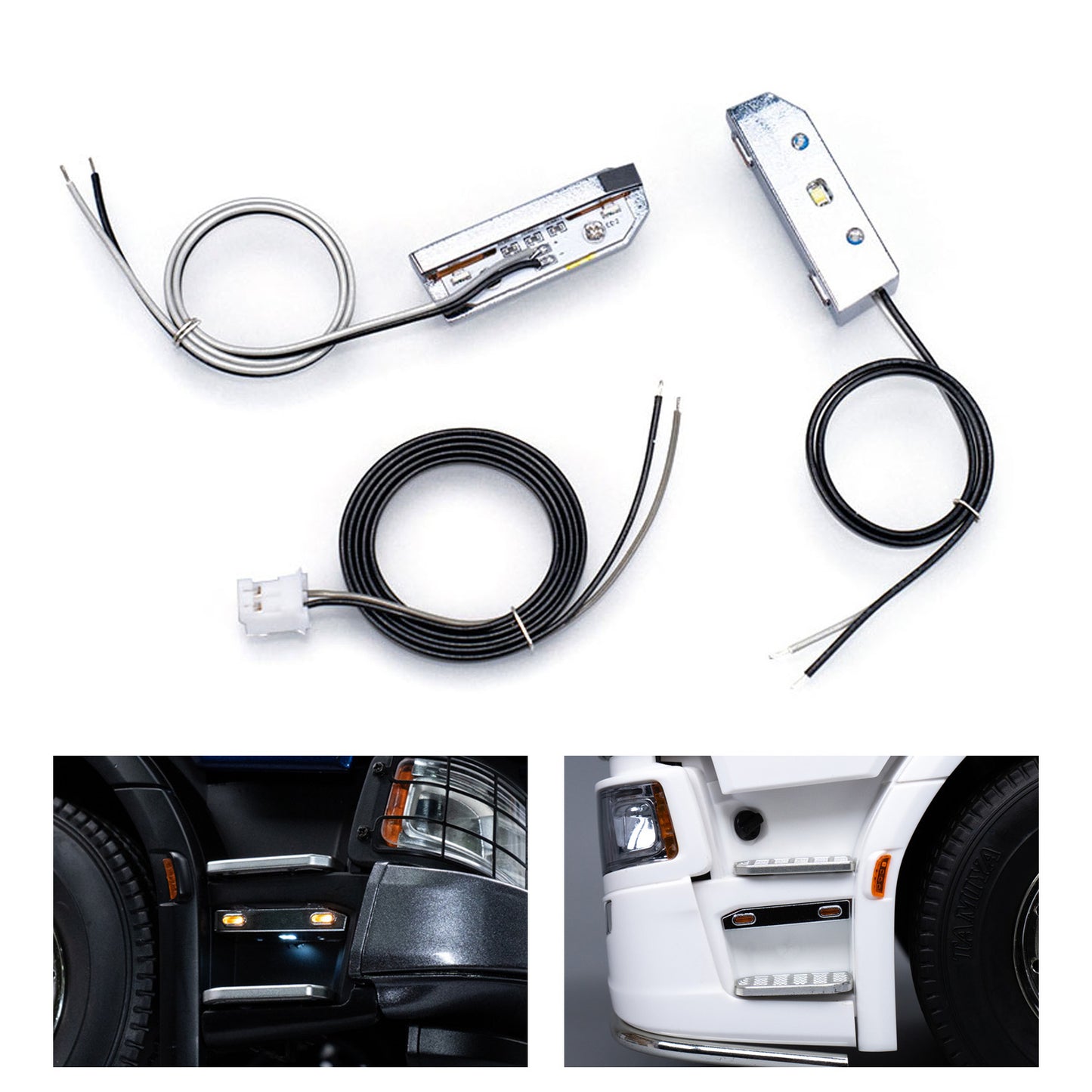 3V-5V Fußpedal Licht Metall LED Lampe für 1:14 DIY TAMIYA Fernbedienung Traktor Lkw 770S 56368 56371 RC Lkw Modell Fahrzeug