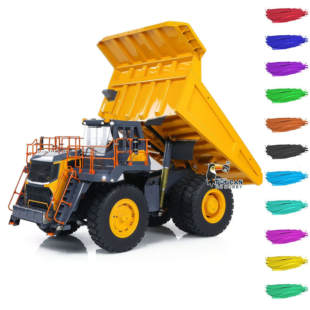 TOUCAN RC HOBBY LESU Aoue R100E 1/16 Heavy Metal Hydraulic Mining Truck A0003 Dumper RC Mine Truck  Model Motor ESC Servo Light System Model DIY