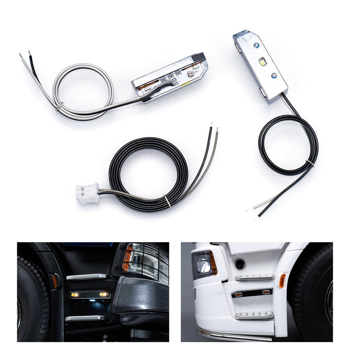 3V-5V Fußpedal Licht Metall LED Lampe für 1:14 DIY TAMIYA Fernbedienung Traktor Lkw 770S 56368 56371 RC Lkw Modell Fahrzeug