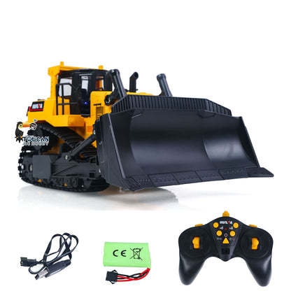 TOUCAN RC HOBBY HUINA 1/16 Electric Remote Control Bulldozer 1554 RC Dozer Finished Model Metal Ripper Light Effect Battery Ready to Run
