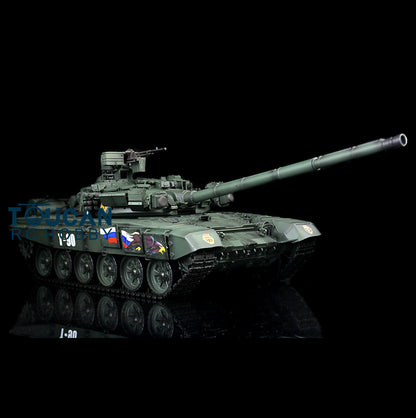 Umgerüsteter Henglong 1/16 ferngesteuerter TK7.1 RTR 3938 T90 Panzer mit Metallchassisketten, 360-Grad-Turm, BB IR, Oberrumpf aus Kunststoff
