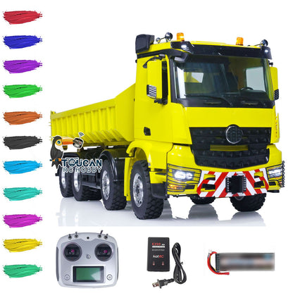 TOUCAN RC HOBBY Customized LESU 1/14 8x8 Hydraulic Machine RC Dumper Truck Remote Control Full Dump Car Hobby Model Sound RTR Painted Assembled