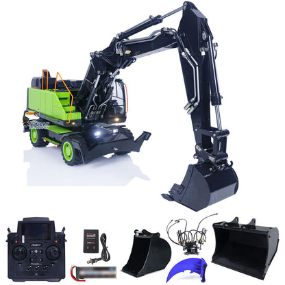 EC380 1/14 RC Hydraulikbagger Rad-Baufahrzeug 3-Arm Fernbedienung Bagger Modell Greifer Kippbarer Zweischalengreifer